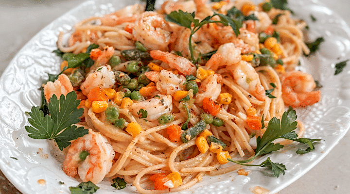 Shrimp Spaghetti with Vegetables