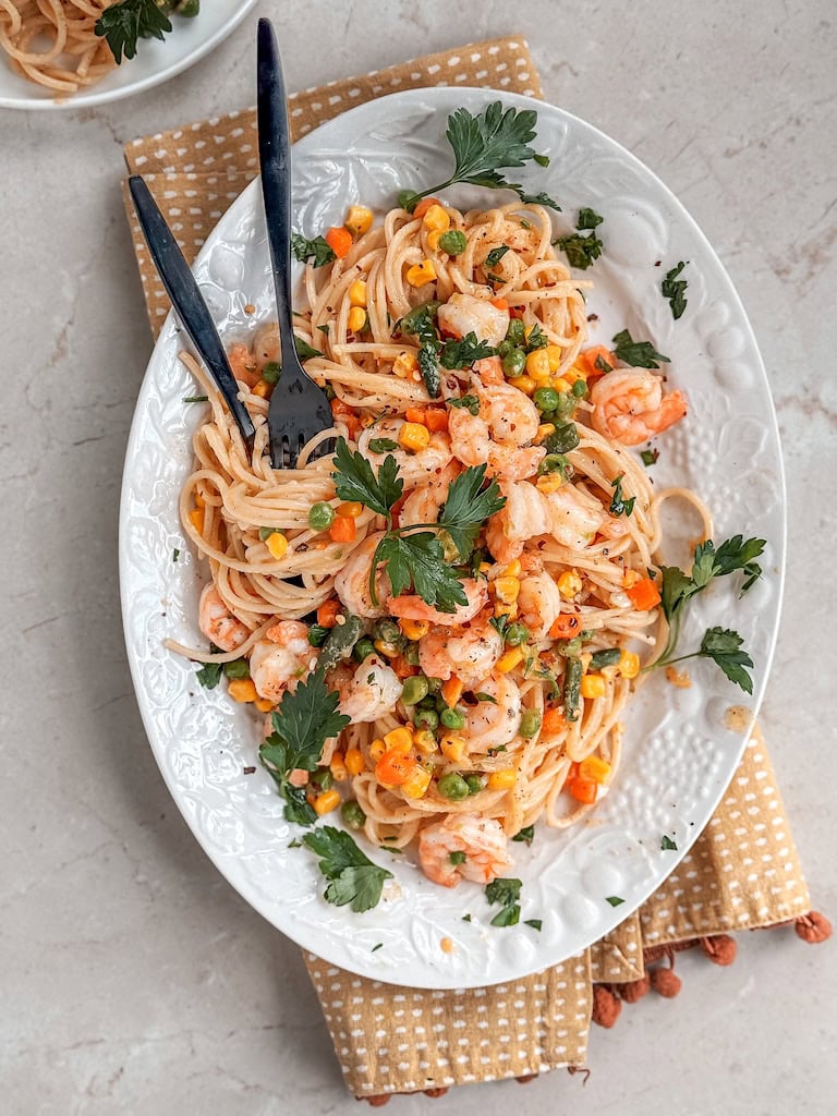 Shrimp Spaghetti with Vegetables