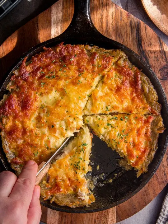 No Crust Quiche with Potato, Rice, and Ham