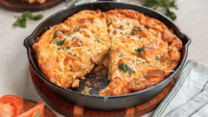 Chicken and Sun Dried Tomato Strata Recipe also known as savory bread pudding
