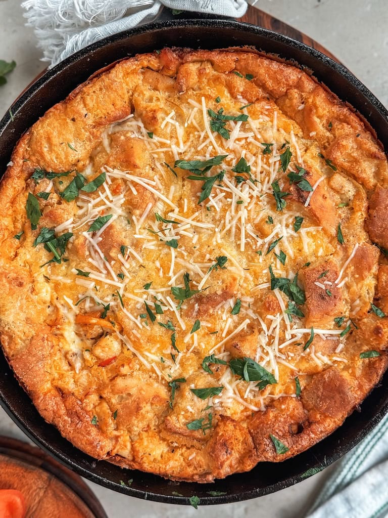 Chicken and Sun Dried Tomato Strata