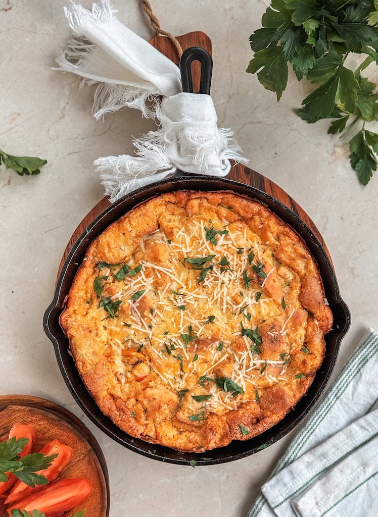 Chicken and Sun Dried Tomato Strata