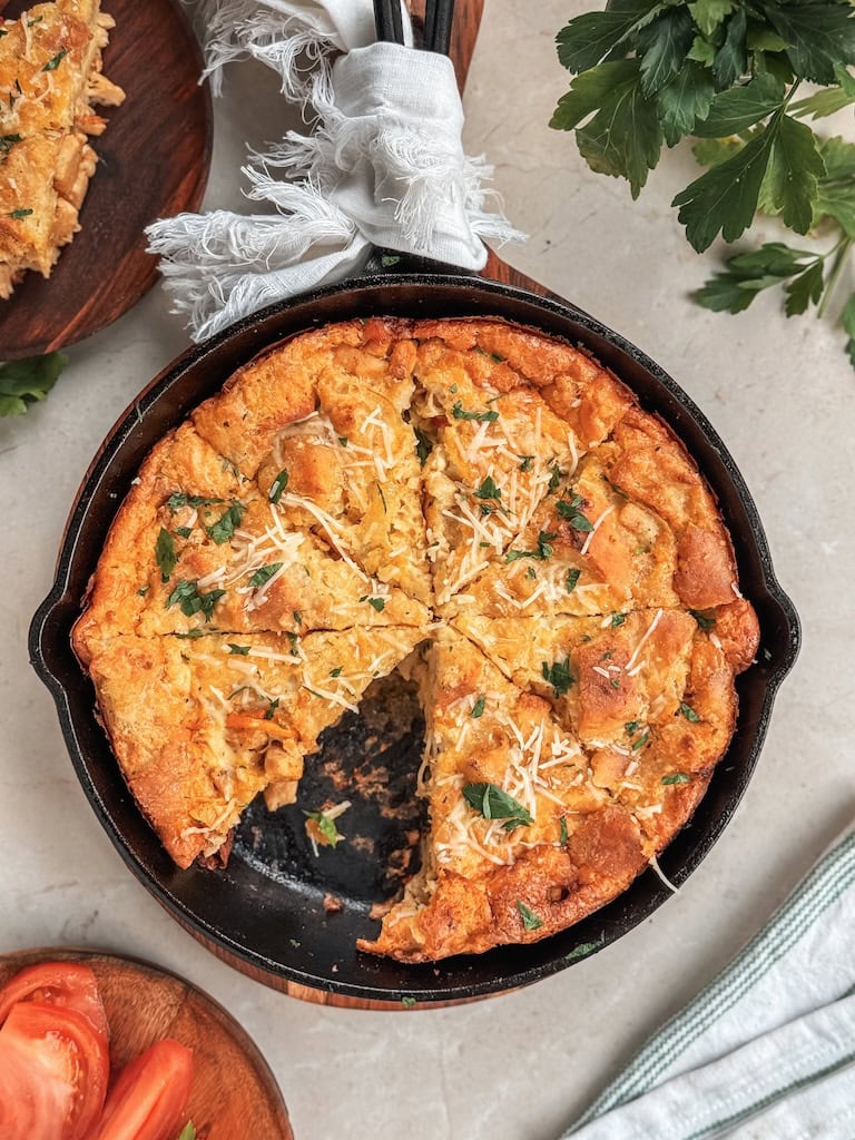 Chicken and Sun Dried Tomato Strata