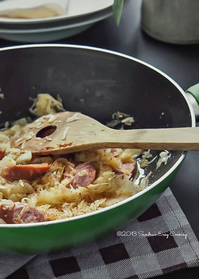 Sauteed Sauerkraut with Smoked Sausage