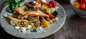 Savory Crepes with Mushrooms and Scallions