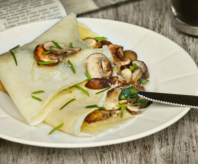 Savory Crepes With Mushrooms And Scallions Sandra S Easy Cooking