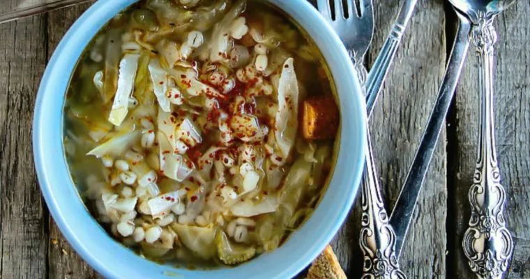 Cabbage and Barley Rice Soup