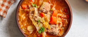 This hearty cabbage barley soup is made with tender turkey meatballs, fresh vegetables, pearl barley, ginger, and turmeric. An easy one-pot soup that's healthy, comforting, and perfect for any day of the week.