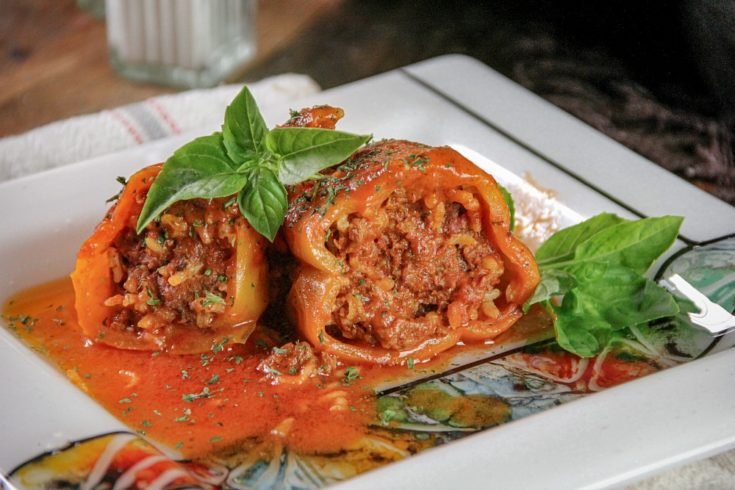 Stuffed Peppers with Ground Beef and Rice