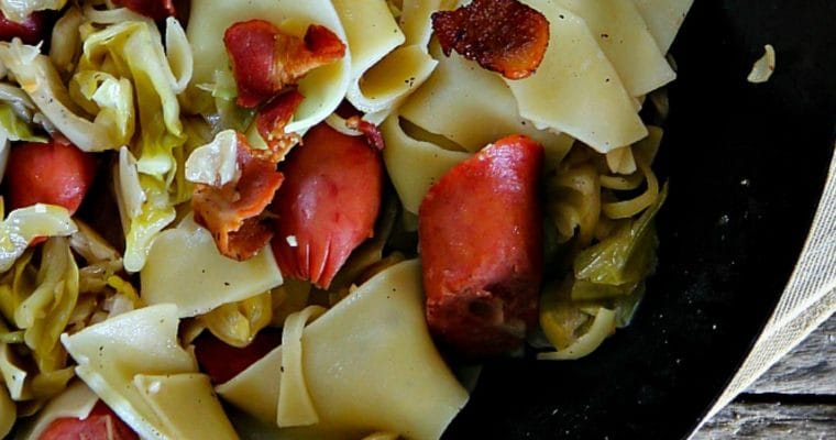 Sautéed Sauerkraut with Sausage and Pasta
