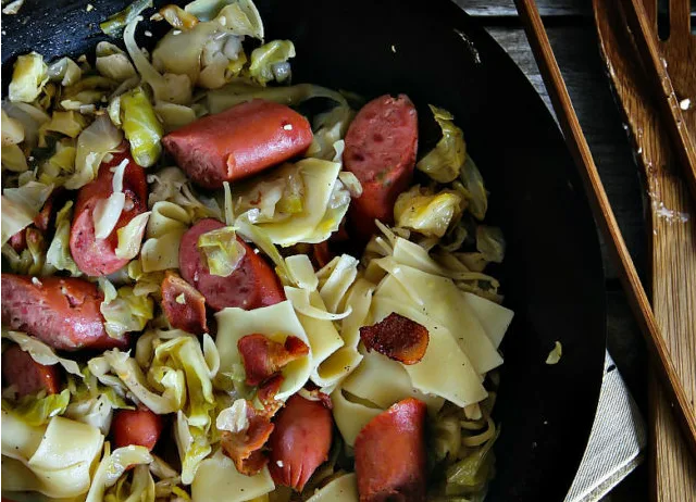 Sautéed Sauerkraut with Sausage and Pasta