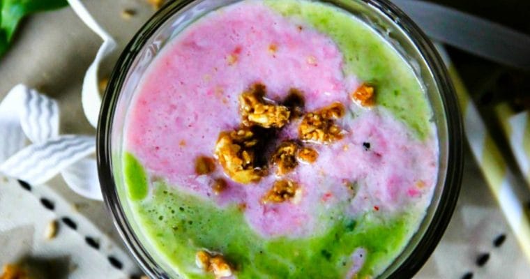 Spinach, Strawberry, Mango and Banana Smoothie