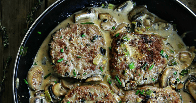 Turkey Patties in Mushroom Sauce