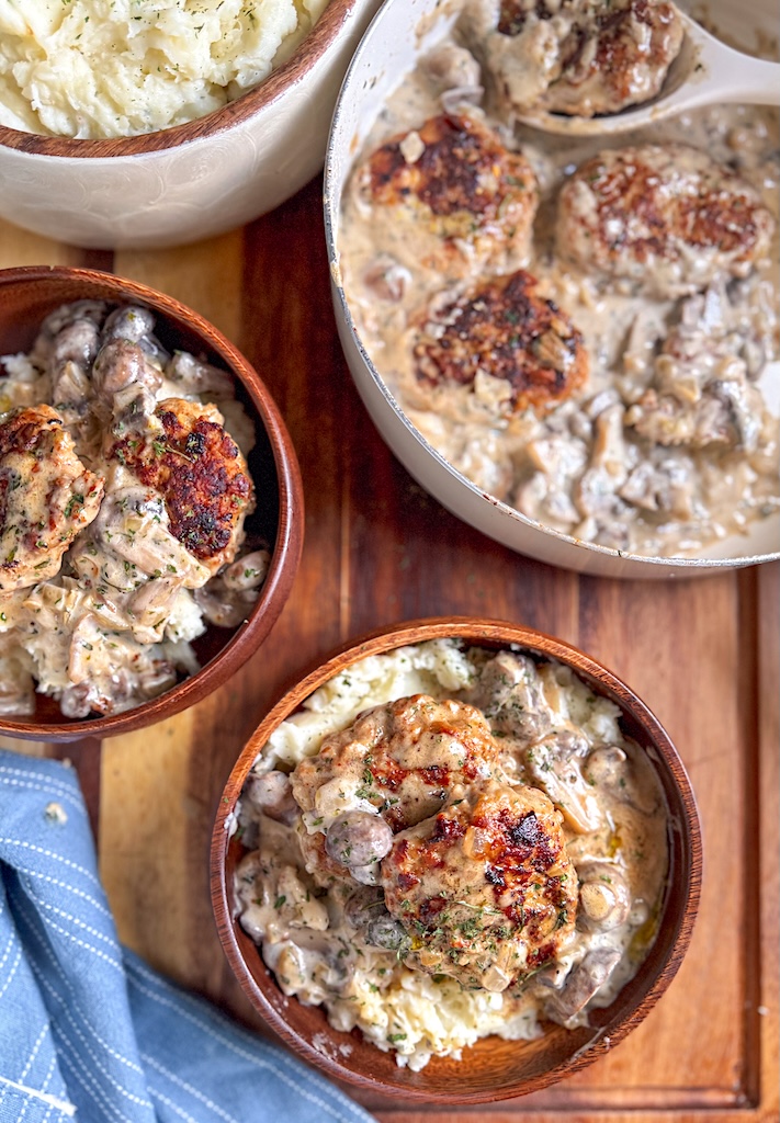 recipe for dinner with mushrooms and turkey