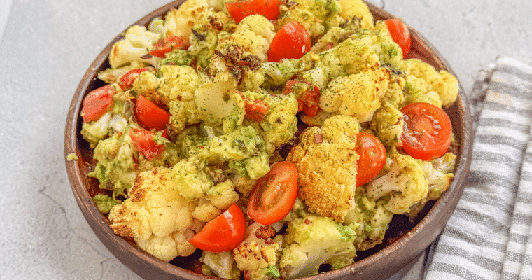 Roasted Cauliflower with Guacamole