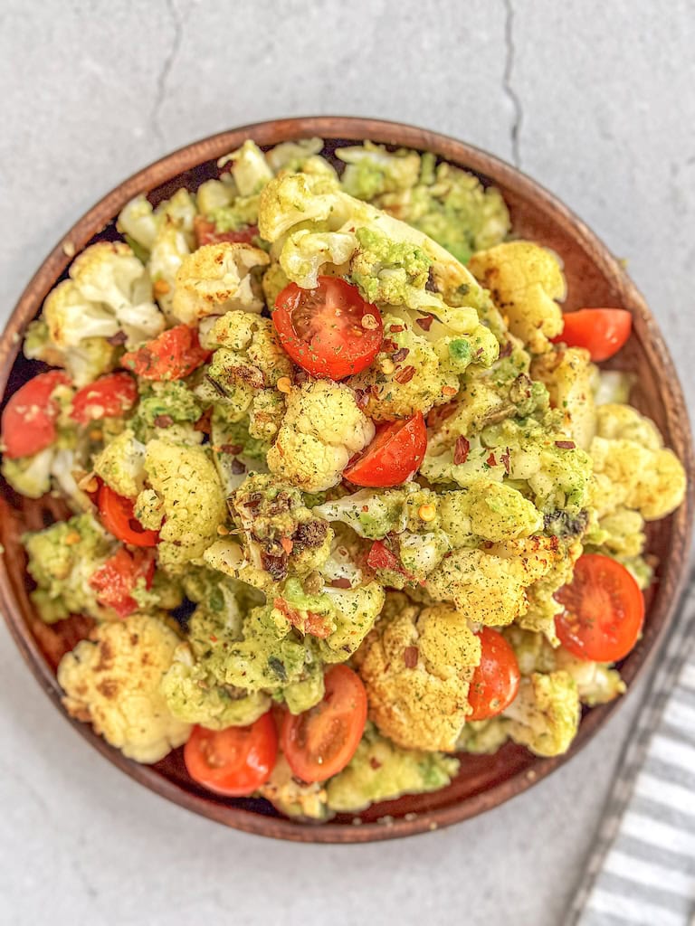 Roasted Cauliflower with Guacamole