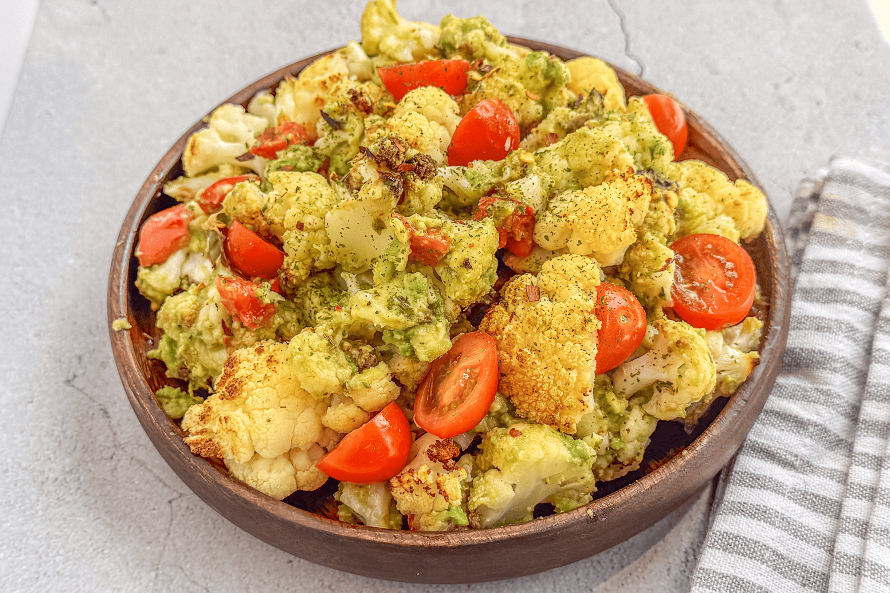 Roasted Cauliflower with Guacamole