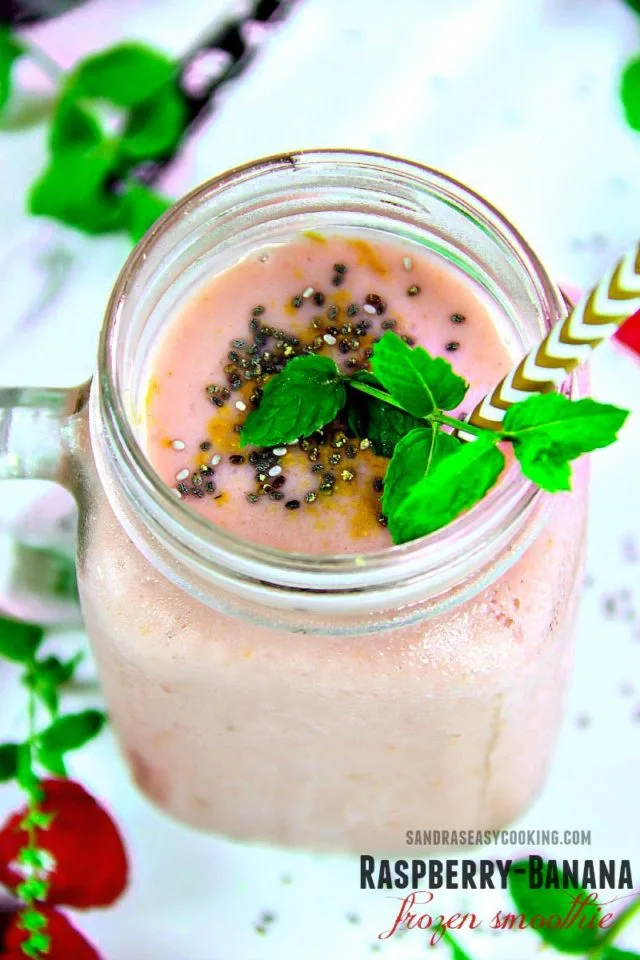 Raspberry-Banana, frozen smoothie