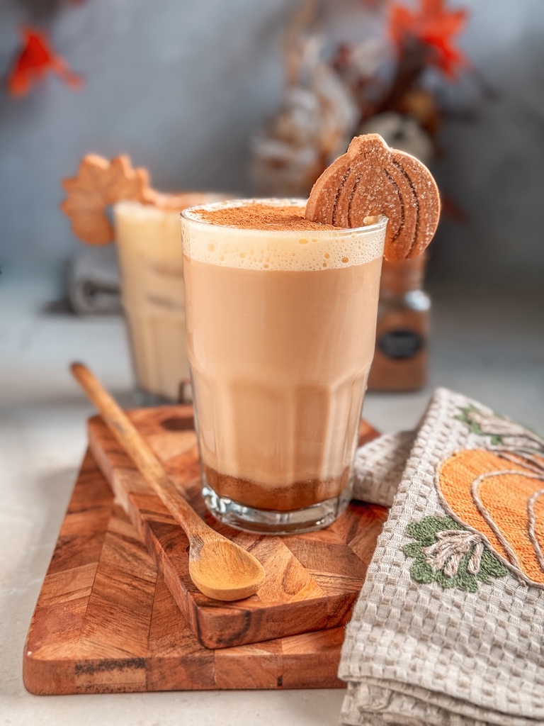 pumpkin spice latte topped with creamy cold foam
