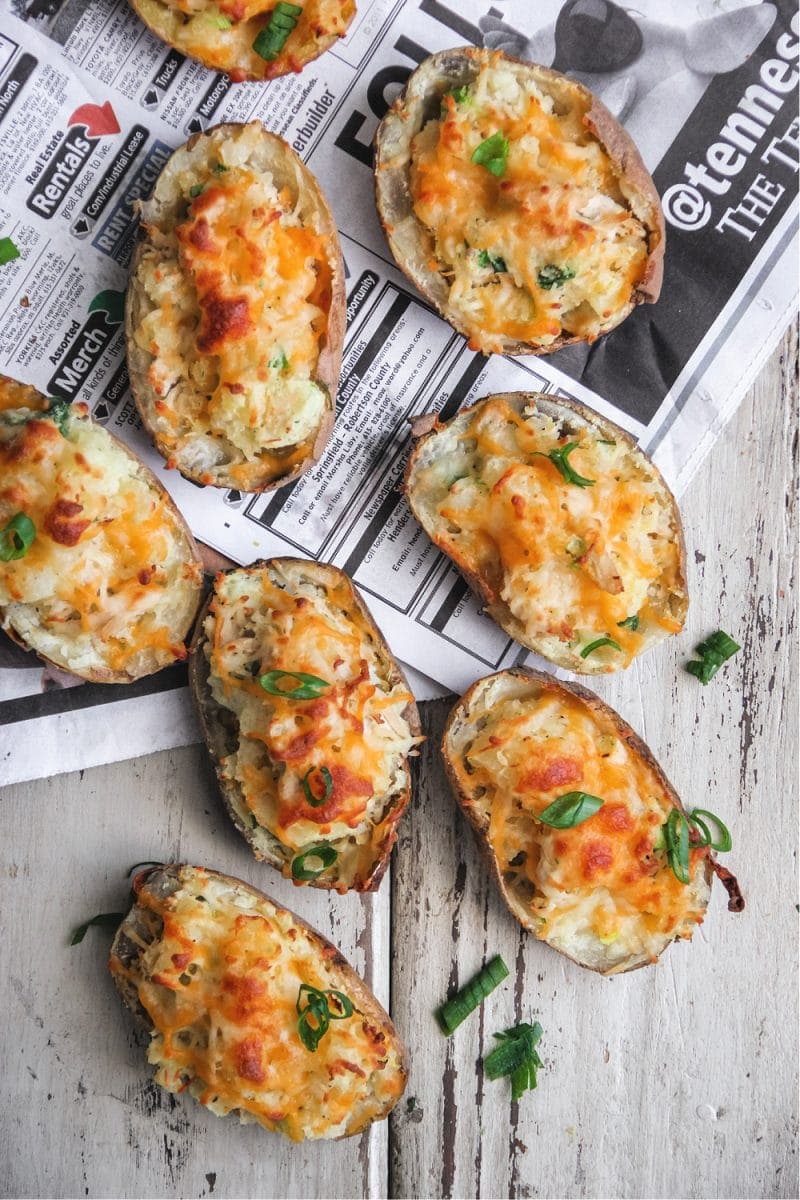 Twice Baked Potatoes with Chicken • Sandra's Easy Cooking Party Food