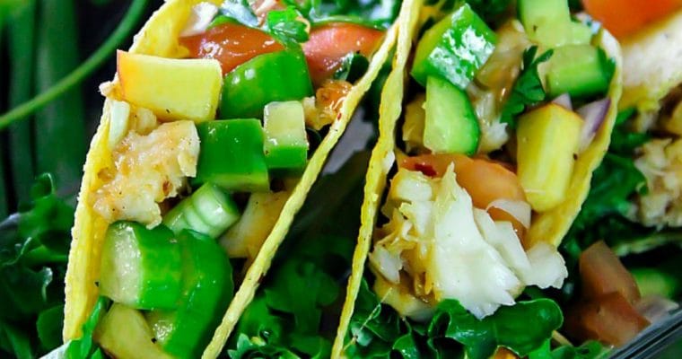 Fish Taco with Peach Salsa