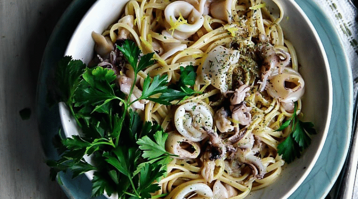 Linguine with Sauteed Calamari