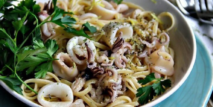 Linguine with Sauteed Calamari