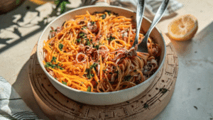 Pasta with Sautéed Calamari