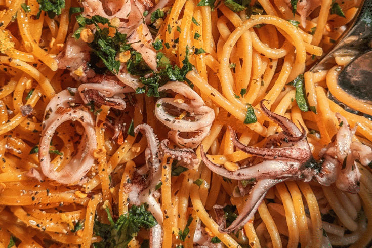 Pasta with Sautéed Calamari