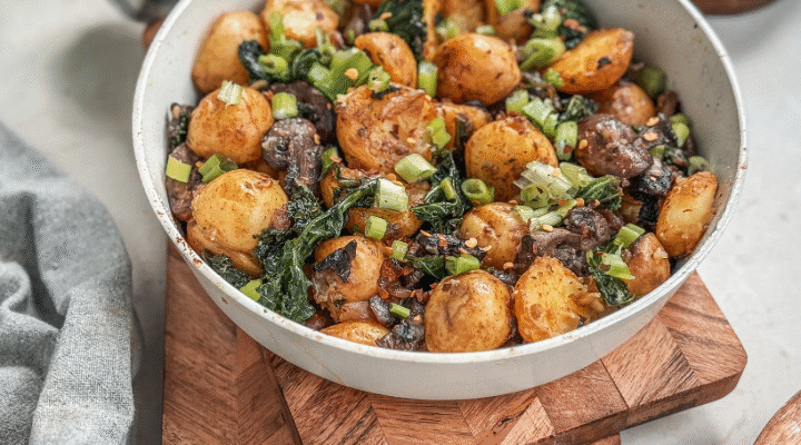 Potatoes, Kale and Mushrooms Skillet