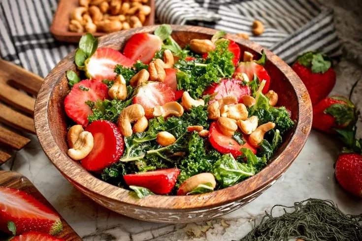 Massaged Kale and Strawberry Salad