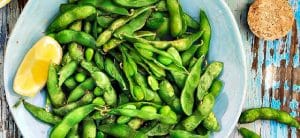 Edamame with Sriracha Sea salt and Meyer Lemon