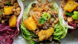 Asian Style Chicken and Pineapple Lettuce Wraps