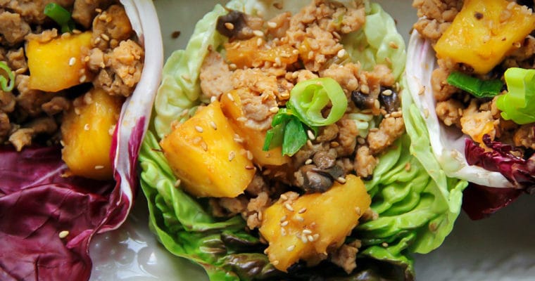 Asian Style Chicken and Pineapple Lettuce Wraps