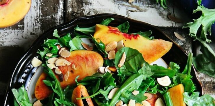 Mixed Greens with Peaches — Salad Recipe