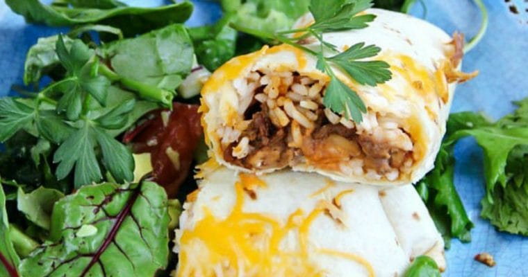 Beans, Beef and Rice Burritos