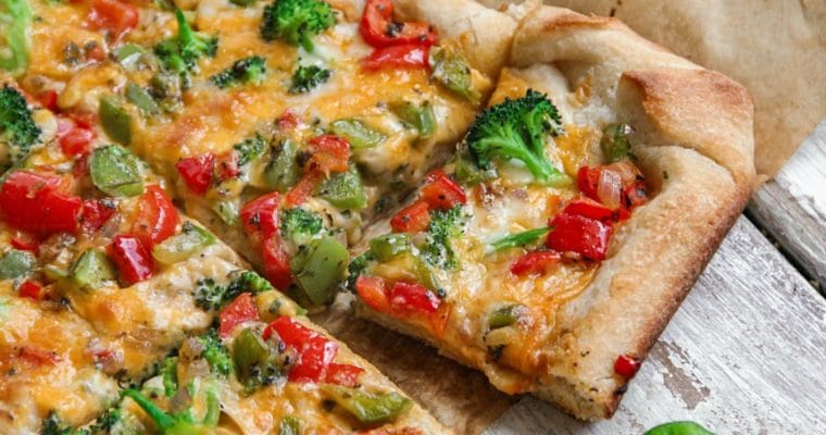 Vegetable Hummus Pizza