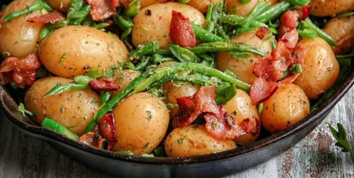 Southern Green beans and New Potatoes with Bacon