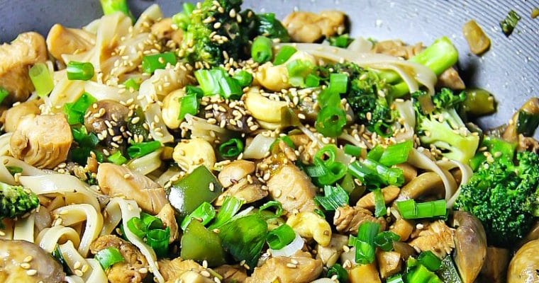 Chicken Stir Fry with Rice Noodles