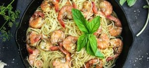 Spaghetti Aglio e Olio with Shrimp
