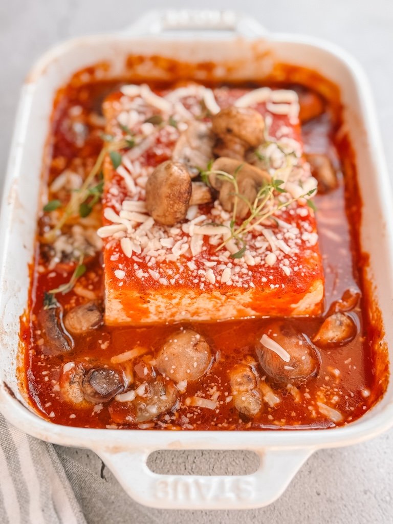 Baked Tofu with Mushrooms