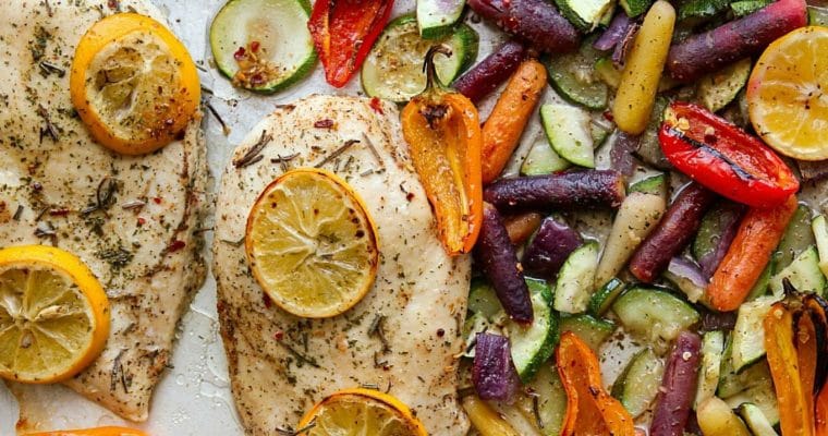 Lemon Herb Chicken and Veggies Sheet Pan