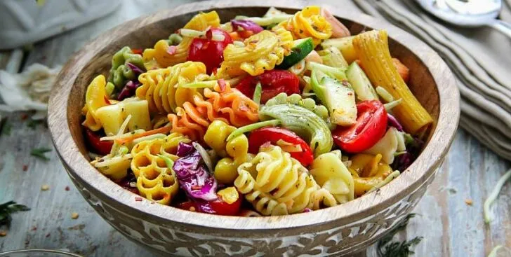 Colorful Pasta Salad with Italian Dressing