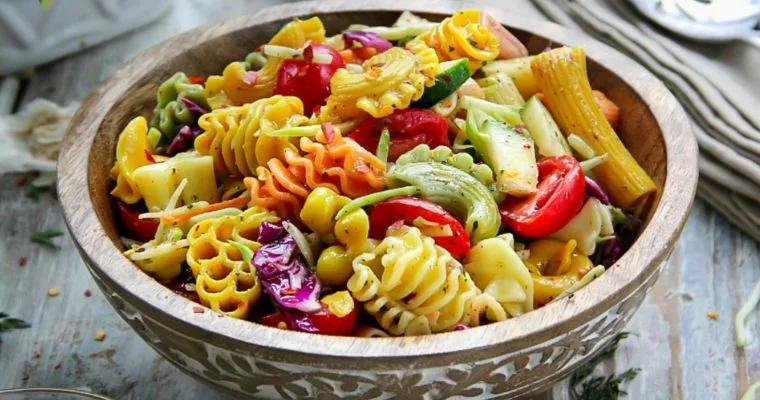Colorful Pasta Salad with Italian Dressing