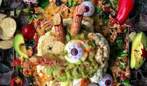 Spooky Halloween Cauliflower Bowl Bean Dip