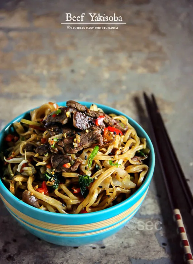 Simple and easy recipe for delicious Beef Yakisoba