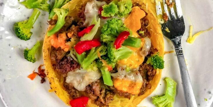 Ground Beef Stuffed Spaghetti Squash - Low Carb Recipe