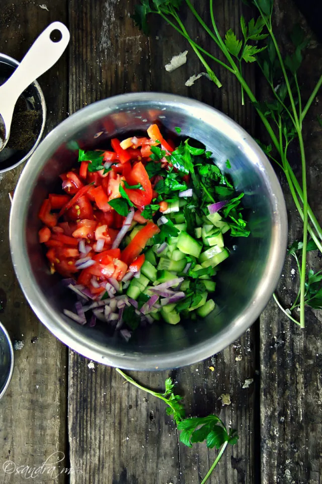 Jordanian Beef Kefta summer salad