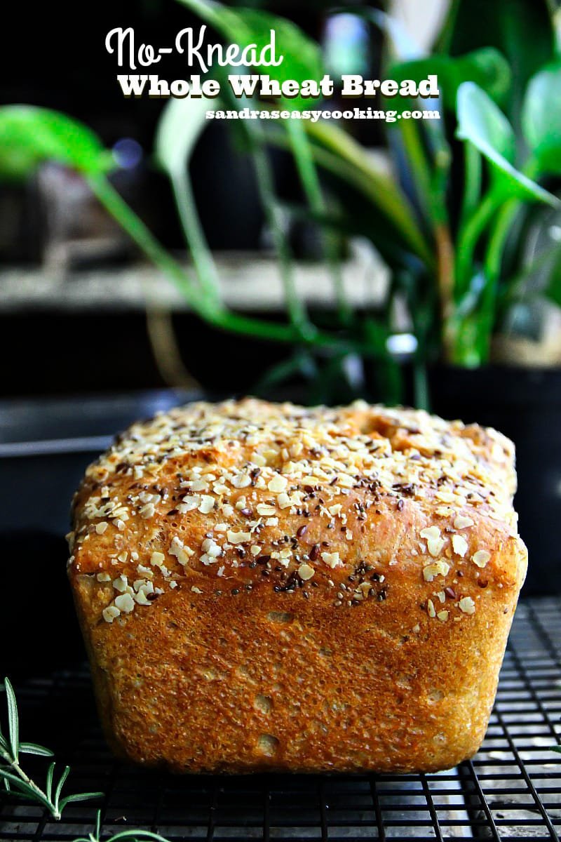 No-Knead Whole Wheat Bread - Sandra's Easy Cooking