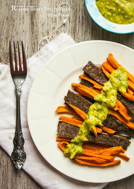 Roasted Sweet Potato Fries with Steak Recipe